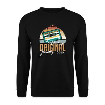 Die Legenden wurden im Januar 1999 geboren Geschen - Unisex Pullover - Schwarz - Vorne - Alina (178cm) & Michal (187cm)