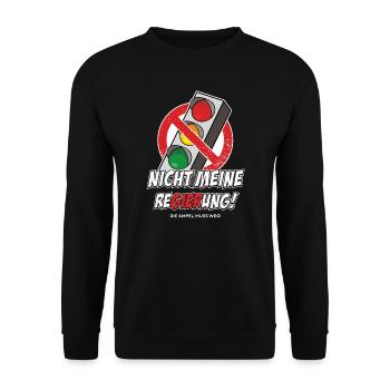 Not my government - Unisex Sweatshirt - black - Front - Alina (178cm) & Michal (187cm)