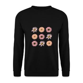 Flower pastel flower flowers pastel flowers lilac - Unisex Sweatshirt - black - Front - Alina (178cm) & Michal (187cm)