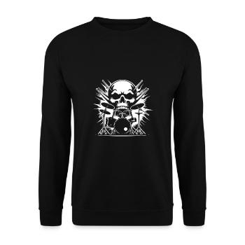 Drums Drummer Destroying Silence - Unisex Sweatshirt - black - Front - Alina (178cm) & Michal (187cm)