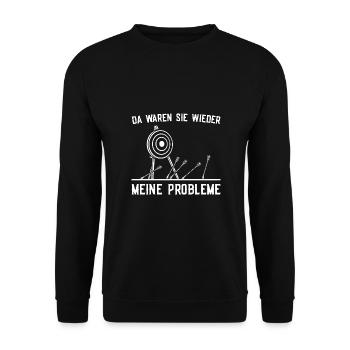 Bogenschießen Geschenk Bogensport Zielschiebe - Unisex Pullover - Schwarz - Vorne - Alina (178cm) & Michal (187cm)