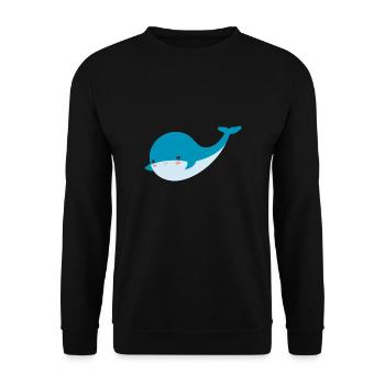 wal - Unisex Pullover - Schwarz - Vorne - Alina (178cm) & Michal (187cm)