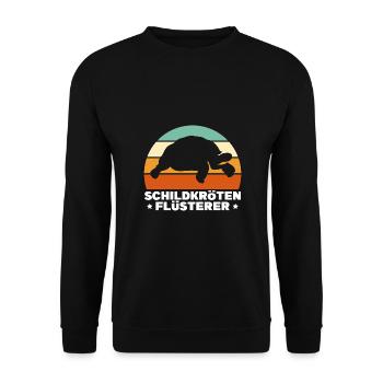 Schildkröten Flüsterer Schildkrötenliebhaber - Unisex Pullover - Schwarz - Vorne - Alina (178cm) & Michal (187cm)