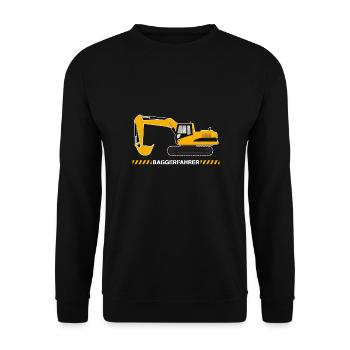 Baggerfahrer Bagger Baugeräteführer Baustelle - Unisex Pullover - Schwarz - Vorne - Alina (178cm) & Michal (187cm)