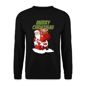 Santa Claus - Unisex Sweatshirt - black - Front - Alina (178cm) & Michal (187cm)