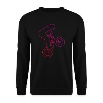 Radfahren bmx fahrrad bmx jungen Herren Damen - Unisex Pullover - Schwarz - Vorne - Alina (178cm) & Michal (187cm)