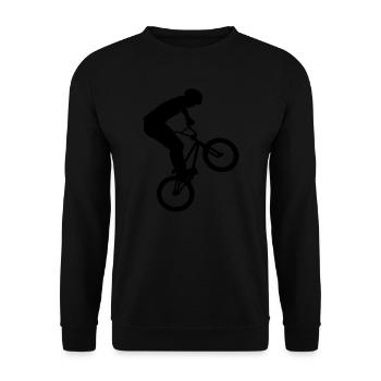 Women bmx men bmx bicycle cycling bmx boys - Unisex Sweatshirt - black - Front - Alina (178cm) & Michal (187cm)
