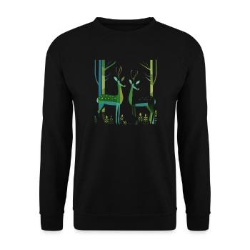 Forêt de cerfs 2 - Sweat-shirt Unisexe - noir - Devant - Alina (178cm) & Michal (187cm)