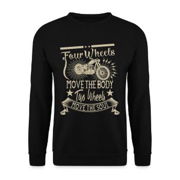 Two Wheels move the soul - Unisex Pullover - Schwarz - Vorne - Alina (178cm) & Michal (187cm)