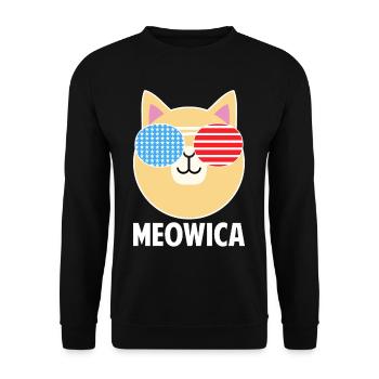 Meowica Katzen land tolle Geschenkidee - Unisex Pullover - Schwarz - Vorne - Alina (178cm) & Michal (187cm)