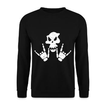 Rock n Roll Skeleton - Unisex Sweatshirt - black - Front - Alina (178cm) & Michal (187cm)