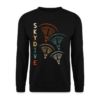 Parachutisme Vintage Skydive Retro - Sweat-shirt Unisexe - noir - Devant - Alina (178cm) & Michal (187cm)