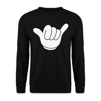 Shaka sign hand downhill motocross surfing white - Unisex Sweatshirt - black - Front - Alina (178cm) & Michal (187cm)