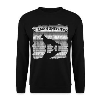 German shepherd - Unisex Sweatshirt - black - Front - Alina (178cm) & Michal (187cm)