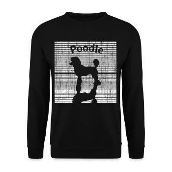 Pudel schwarz weiß - Unisex Pullover - Schwarz - Vorne - Alina (178cm) & Michal (187cm)