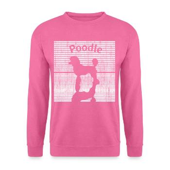 Pudel schwarz weiß - Unisex Pullover - Pink - Vorne