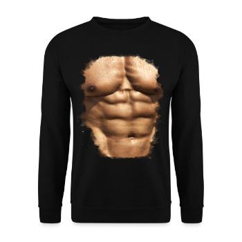 muscles 4 - Sweat-shirt Unisexe - noir - Devant - Alina (178cm) & Michal (187cm)