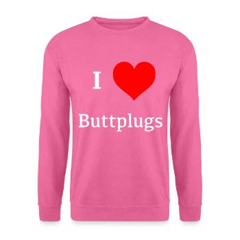 i love buttplugs heart red love buttplug - Unisex Sweatshirt - pink - Front