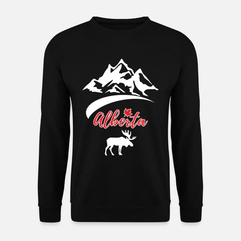 Alberta Kanada Weißer Elch Geschenk - Unisex Pullover - Schwarz