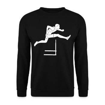Hurdles race game run gift - Unisex Sweatshirt - black - Front - Alina (178cm) & Michal (187cm)