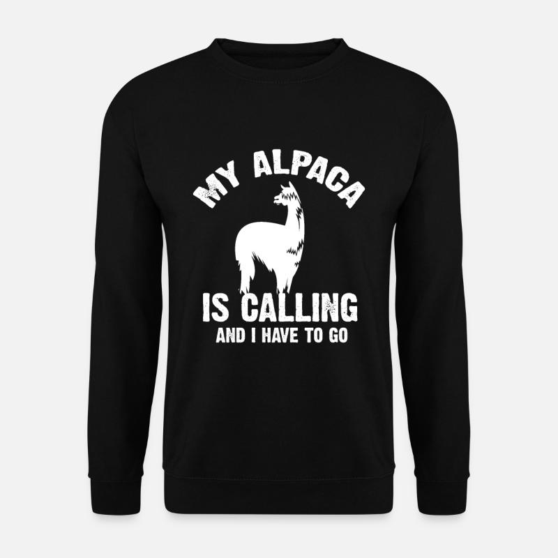 Alpaka Calling Tshirt - Unisex Pullover - Schwarz