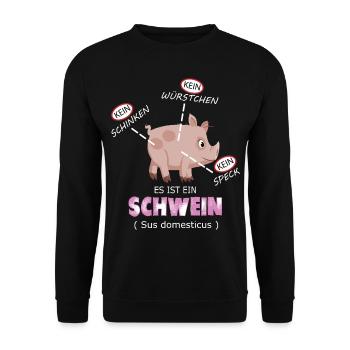 Veganer Vegan Tierschutz Tierrechte Soja Tofu - Unisex Pullover - Schwarz - Vorne - Alina (178cm) & Michal (187cm)