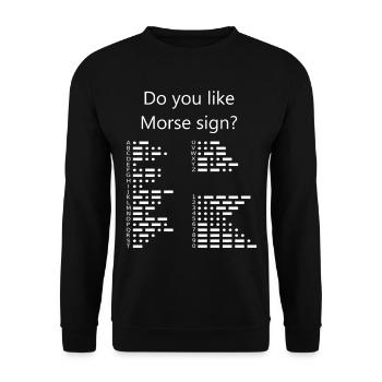 Morse Alphabet with Numbers Tshirt Gift Idea - Unisex Sweatshirt - black - Front - Alina (178cm) & Michal (187cm)