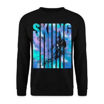 skier - Unisex Sweatshirt - black - Front - Alina (178cm) & Michal (187cm)