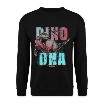 Dino DNA T-Rex dinosaur primeval wilderness - Unisex Sweatshirt - black - Front - Alina (178cm) & Michal (187cm)