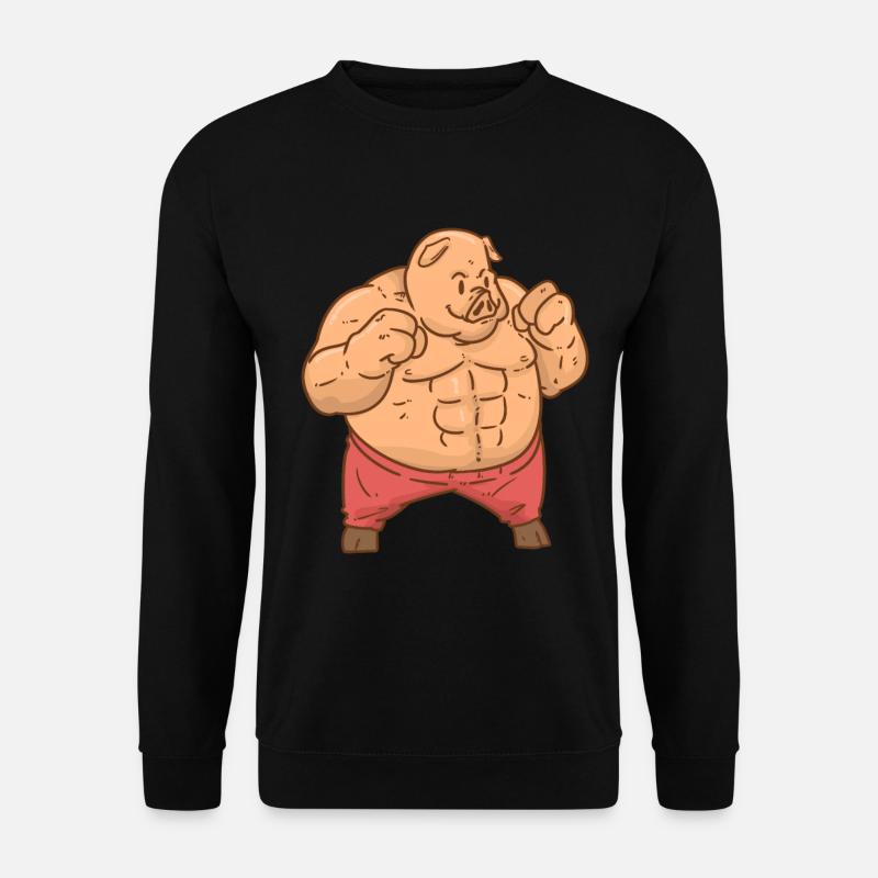 Cochon avec Sixpack Super Strong - Sweat-shirt Unisexe - noir