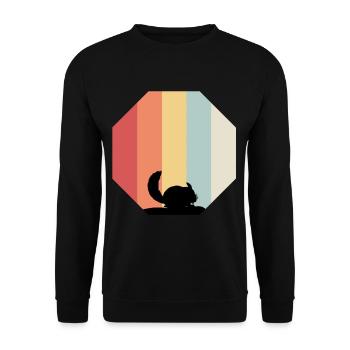 Chinchilla retro Vintage Geschenk - Unisex Pullover - Schwarz - Vorne - Alina (178cm) & Michal (187cm)