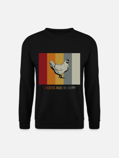 Huhn Hahn Retro Vintage Streifen - Unisex Pullover - Schwarz