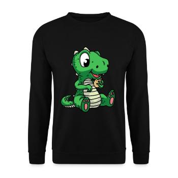 Dino Dragon Fantasy Child Cookies Birthday Gift - Unisex Sweatshirt - black - Front - Alina (178cm) & Michal (187cm)