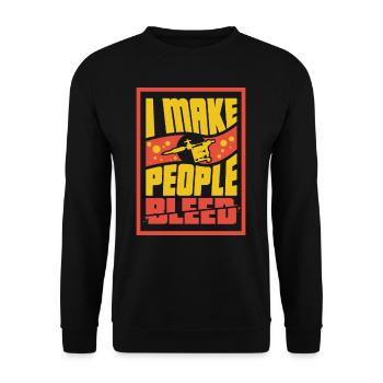 Cooles I Make People Bleed Tattoo Artist Shirt - Unisex Pullover - Schwarz - Vorne - Alina (178cm) & Michal (187cm)
