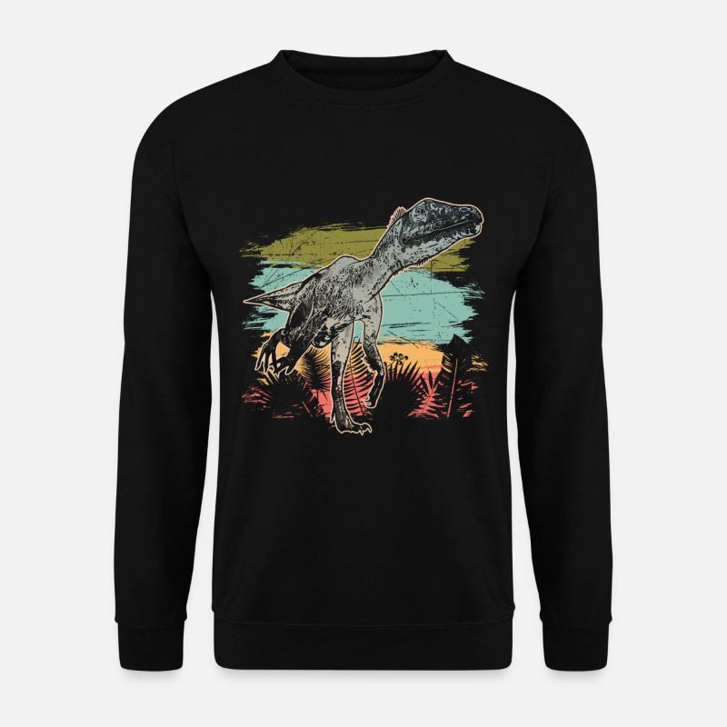 Utharaptor Dinosaurier Wildnis Jäger Urzeit Fossil - Unisex Pullover - Schwarz
