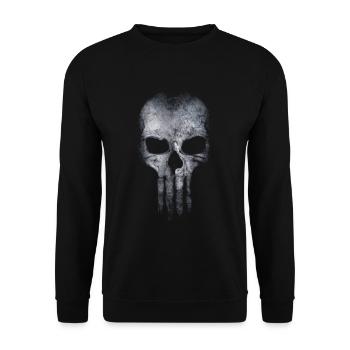 Skull Skull Bone Mask Cool Dead Gift - Unisex Sweatshirt - black - Front - Alina (178cm) & Michal (187cm)