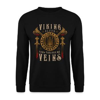 Le sang de Viking coule dans mes veines - Sweat-shirt Unisexe - noir - Devant - Alina (178cm) & Michal (187cm)