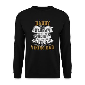 Viking Father Wise Like Odin Stark Like Thor - Unisex Sweatshirt - black - Front - Alina (178cm) & Michal (187cm)