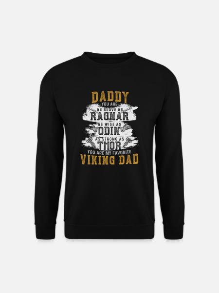 Wikinger Vater Weise Wie Odin Stark Wie Thor - Unisex Pullover - Schwarz