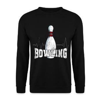 Bowling Kegeln Sport Geschenk - Unisex Pullover - Schwarz - Vorne - Alina (178cm) & Michal (187cm)