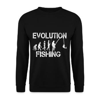 Angeln Fischen Angelhacken Evolution - Unisex Pullover - Schwarz - Vorne - Alina (178cm) & Michal (187cm)