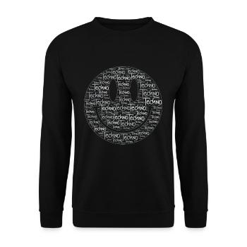 TECHNO Smile | Rave Party Musik DJ Geschenk - Unisex Pullover - Schwarz - Vorne - Alina (178cm) & Michal (187cm)