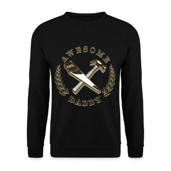 Father's Day Men's Day Dad's Day is the best - Unisex Sweatshirt - black - Front - Alina (178cm) & Michal (187cm)