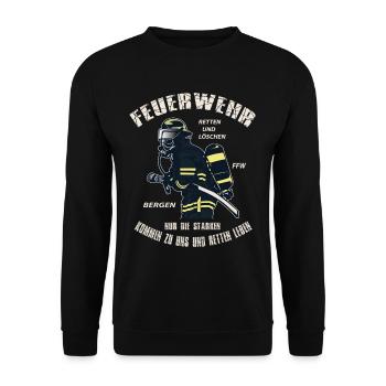 Pompier pompier pompier femme cadeau - Sweat-shirt Unisexe - noir - Devant - Alina (178cm) & Michal (187cm)