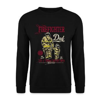 Firefighter Fire Department Father Father's Day Gift - Unisex Sweatshirt - black - Front - Alina (178cm) & Michal (187cm)
