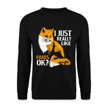 Fox - Unisex Sweatshirt - black - Front - Alina (178cm) & Michal (187cm)