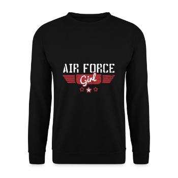 Luftwaffe Airforce Militär Armee Geschenk - Unisex Pullover - Schwarz - Vorne - Alina (178cm) & Michal (187cm)