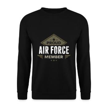 Luftwaffe Airforce Militär Armee Geschenk - Unisex Pullover - Schwarz - Vorne - Alina (178cm) & Michal (187cm)