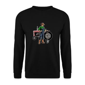 Farmer farmer farmer - Unisex Sweatshirt - black - Front - Alina (178cm) & Michal (187cm)