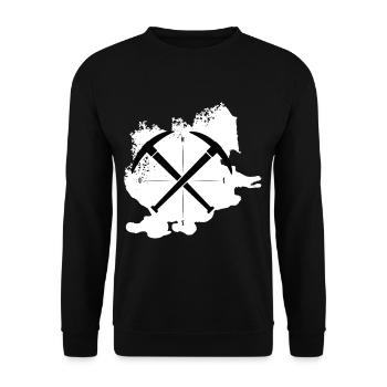 Mining Miners Buddy Solidarity - Unisex Sweatshirt - black - Front - Alina (178cm) & Michal (187cm)